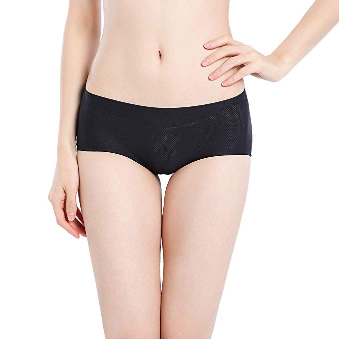 OUXBM Womens Underwear Seamless 3 Pack, No Show Panties for Women Mid-Rise Hipster