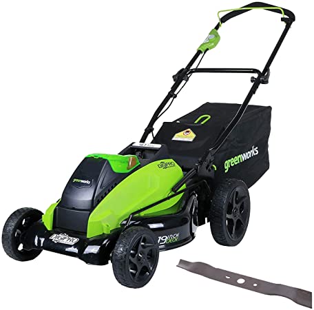 Greenworks 19-Inch 40V Cordless Lawn Mower with Extra Blade, Battery & Charger Not Included 2501302