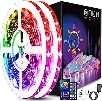 Tenmiro Led Lights for Bedroom, Music Sync Color Changing LED Strip Lights with Remote and App Control RGB LED Strip, LED Lights for Room Home Party Decoration (2 Rolls of 40ft)