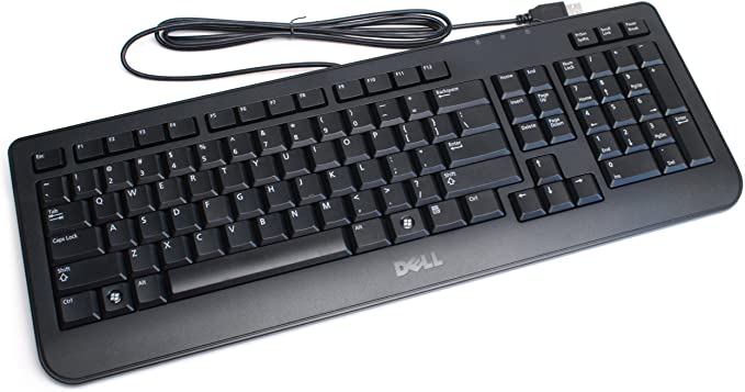 Genuine RV2X2, KB2521 Dell Black USB Slim Keyboard 104-Keys Fold out Feet Dell Compatible Part Numbers : RV2X2 Compatible Model Number: KB2521