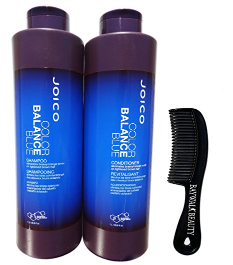 Joico Color Balance Blue Shampoo & Conditioner 33.8 oz With FREE Shower Comb