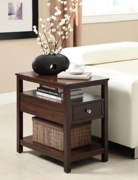 Luxury 3 Tier Chair Side Table with Drawer