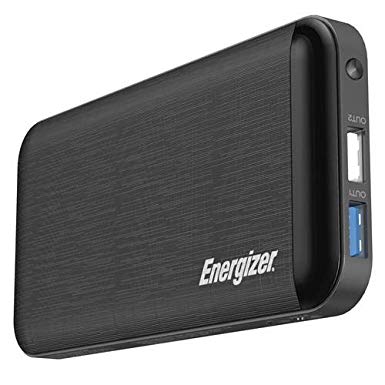 10,000 Series Fast-Charging Power Bank with 3 USB Ports (Black)