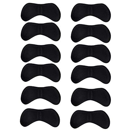 COSYINSOFA 6 Pairs Heel Cushion Pads, Heel Shoe Grips Liner Self Adhesive Shoe Insoles Cushion Pads Stickers Foot Care Protector (Pure Black)