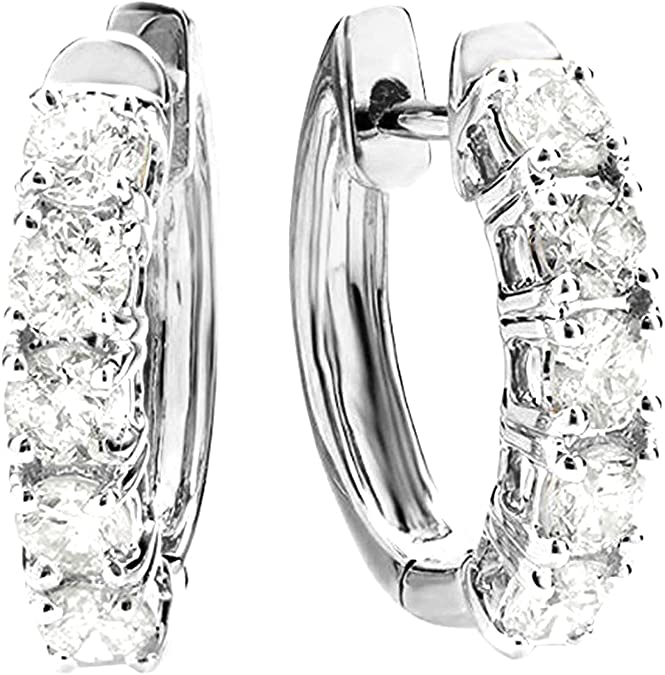 1-5 Carat Huggies Hoop Diamond Earrings 14K Gold Value Collection