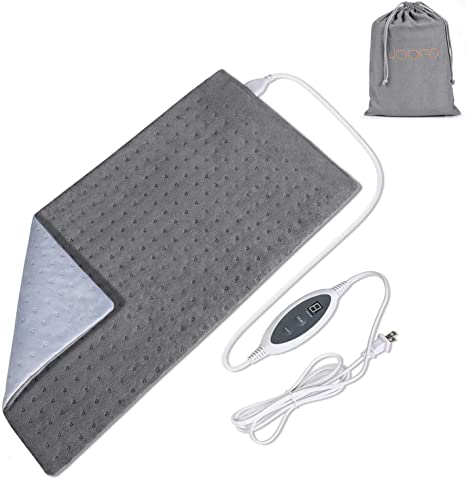 Electric Heating Pad for Back Pain and Cramps Relief - Ultra-Soft 12"x24" Heat Pad with Fast Heating, Auto Shut Off & Moist Heat Therapy Option, 4 Temperature Settings, 3-Year Warranty