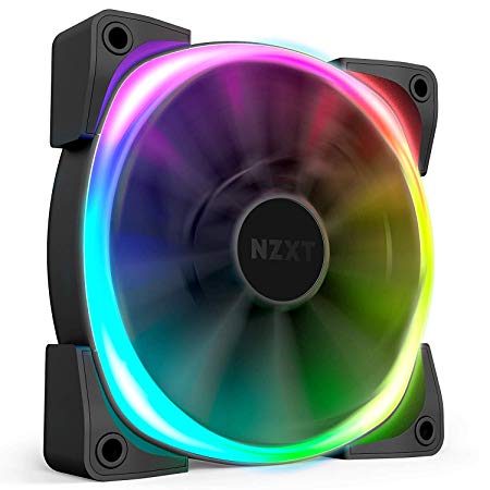 NZXT AER RGB 2-120mm - Advanced Lighting Customizations - Winglet Tips - Fluid Dynamic Bearing - LED RGB PWM Fan for Hue 2 - Single (HUE2 Lighting Controller Not Included)