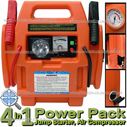 Streetwize 12v 900 Amp Portable Car Battery Booster Jump Starter Power Pack Station With Air Compressor *** New Orange Colour Model ***