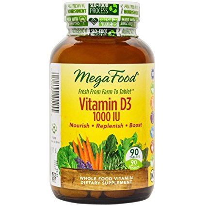 MegaFood - Vitamin D-3 1000 IU, Promotes Healthy Immune Function & Overall Well-being, 90 Tablets (FFP)