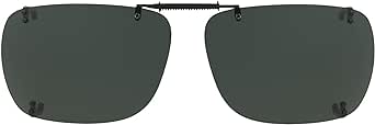 Solar Shield / Polar Eyes Clip-on Polarized Sunglasses 54 rec G Rimless Gray