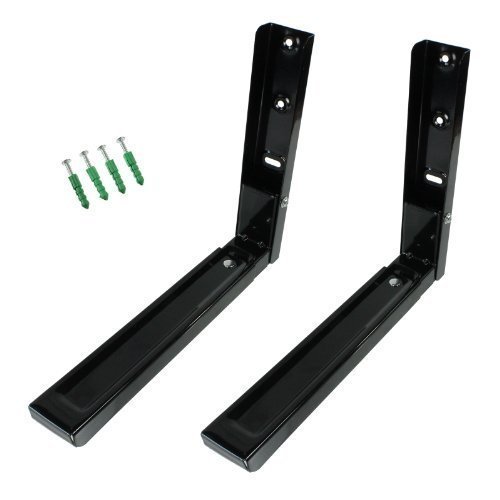 First4spares Universal Microwave Extendable Wall Mount Brackets (310mm - 480mm, Black)