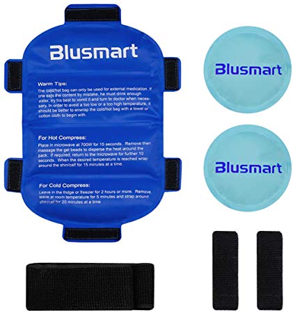 Blusmart Hot and Cold Therapy Gel Pack Set(3 Pack), Reusable Ice Bag/Heat Compression Wrap with Flexible Straps, Relieve Soreness, Pain, Arthritis, Swelling for Face, Joints, Muscles & All Body Parts