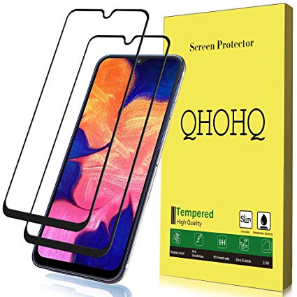 [2 Pack] QHOHQ Screen Protector for Samsung Galaxy A10E / A20E,[Full Coverage] Tempered Glass Case Friendly Protection Film for Samsung Galaxy A10E / A20E (Black)