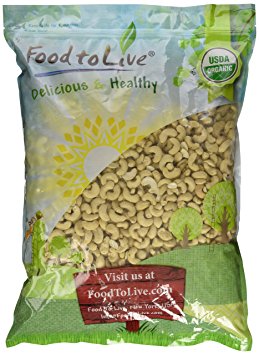 Food to Live Organic Cashews (Whole, Raw) (8 Pounds)
