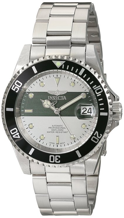 Men's 16131 Pro Diver Stainless Steel Automatic Watch with Black Bezel