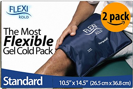 FlexiKold Gel Cold Packs (Standard Large: 10.5" x 14.5") - Two (2) Professional Gel Ice Packs