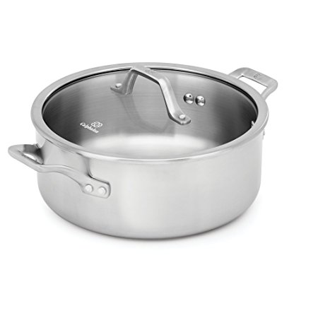 Calphalon 1948243 Signature Stainless Steel Covered Dutch Oven, 5 quart, Silver