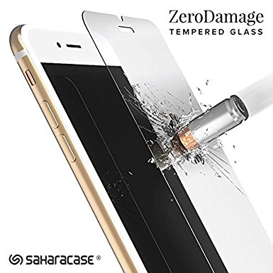 iPhone 6 Plus, iPhone 6s Plus ZeroDamage Tempered Glass Screen Protector [Alignment Install Tool] .33m [Smooth Edge] Anti Fingerprint Shatterproof Anti-Scratch Fits Apple 6/6s Plus - SaharaCase