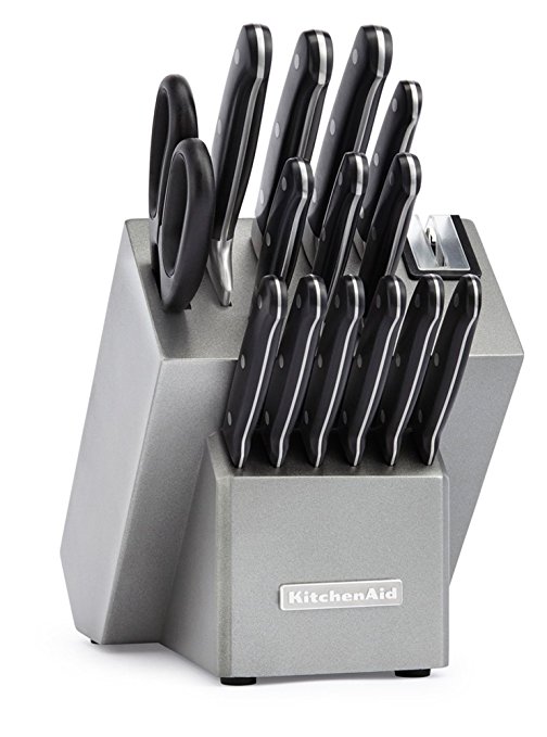 KitchenAid KKFTR16SL 16 Piece Classic Forged Series Triple Rivet Cutlery Set, Silver