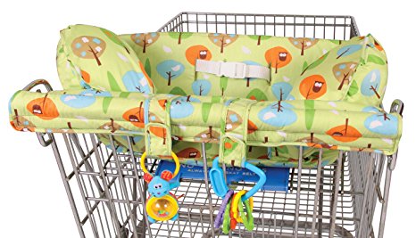 Leachco Prop 'R Shopper Body Fit Shopping Cart Cover, Green Forest Frolics