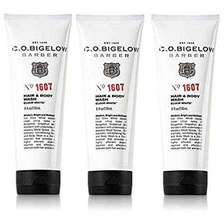 C.O. Bigelow Barber, Men's Hair and Body Wash Elixir White, No. 1607, 3 Pack
