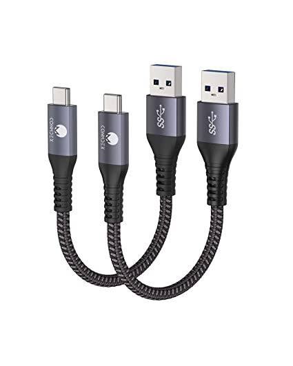 [Upgrade] USB C Cable 10Gbps, CONMDEX (2-Pack, 2ft) USB 3.1 Gen 2 Android Auto Cable, 3A Fast Charging Short Cord for Samsung Galaxy S10 S9 Plus Note 10 9, LG V30 V20 G6 G5, Google Pixel, Moto G Z2