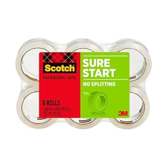 Scotch Tough Grip Moving Packing Tape, Clear, Moving Tape That Secures Boxes up to 80 Pounds, Moving Supplies, 1.88 in. x 54.6 yd., 6 Tape Rolls