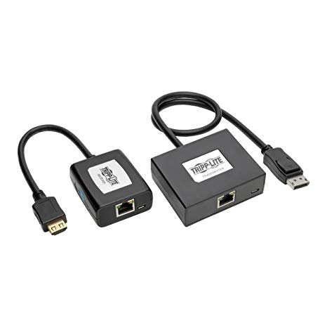 Tripp Lite DisplayPort to HDMI over Cat5/6 Active Extender Kit, Pigtail-Style Transmitter & Receiver, Video/Audio, 1080/60p, Up to 150ft. (B150-1A1-HDMI)
