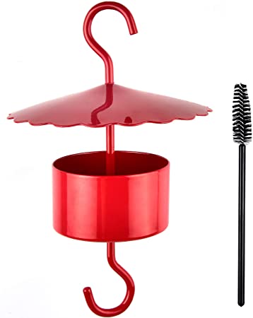 ALCYON Ants Moat for Hummingbird Feeder and Oriole Feeder, UmbrellaHummingbird Feeders Ant Guard Traps Accessory Hooks for Outdoor - Red