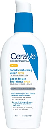 CeraVe Facial Moisturizing Lotion Am Spf 30 | Daily Face Moisturizer With Spf and Hyaluronic Acid | Fragrance Free, 89 Milliliters