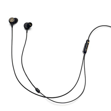 Marshall Mode EQ Earphones, Tangle Resistant Wired in-Ear Headphones with Built-in Microphone and Remote, Black and Brass