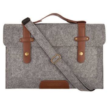 Mosiso 12.9 iPad Pro / 13.3 Inch MacBook Air / MacBook Pro Retina Felt Shoulder Bag Briefcase Laptop Bag Tablet PC Carrying Case, Compatible with Most 11-Inch Ultrabook Netbook, Gray