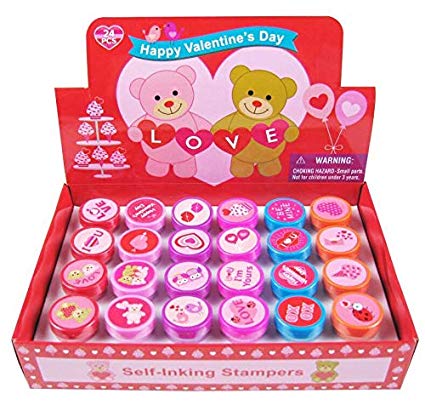 Tiny Mills 24 Pcs Valentine's Day Stampers for Kids