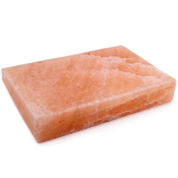 Tker Himalayan Natural Salt Cooking Blocks Crystal Plate for BBQ Grilling, Organic and Pure Rose Brick (8" x 4" x 1") -2 Pack
