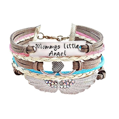 Mommy's Little Angel Hand Stamped Miscarriage Memorial Angel Wings Bracelet
