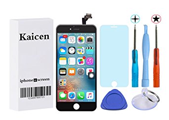 iPhone 6 Screen Replacement Black LCD Premium Complete Repair Kit with Tools with Glass Screen Protector,(4.7 inch) New Touch Panel Display Digitizer Assembly