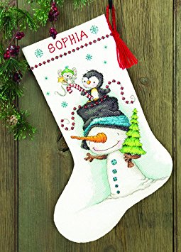Dimensions Crafts 70-08937 Needlecraft Jolly Trio Stocking in Counted Cross Stitch