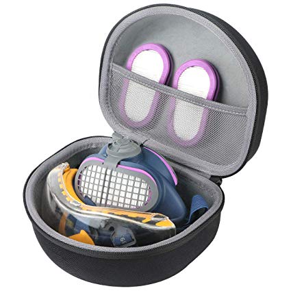 co2crea Hard Travel Replacement Case for GVS SPR457 / SPR451 Elipse P100 Half Mask Respirator   DEWALT DPG82-11 / DPG82-11CTR Concealer Clear Anti-Fog Dual Mold Safety Goggle