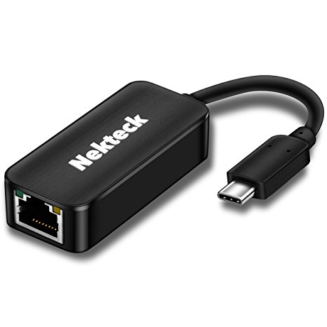 Nekteck USB C to RJ45 Gigabit Ethernet Port LAN Network Adapter, 10/ 100 / 1000Mbps (Thunderbolt 3 Port Compatible), Macbook Pro 2016,2017, ChromeBook Pixel and More