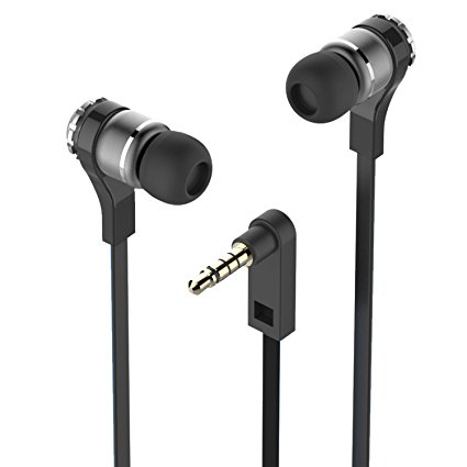 KWORLD Gaming earphones with 3.5 mm gold plated connector, comfortable memory foam tips, 9mm driver, TPE flat cable and right-angle plug. Adjustable sound effect via interchangeable back caps. (S28)