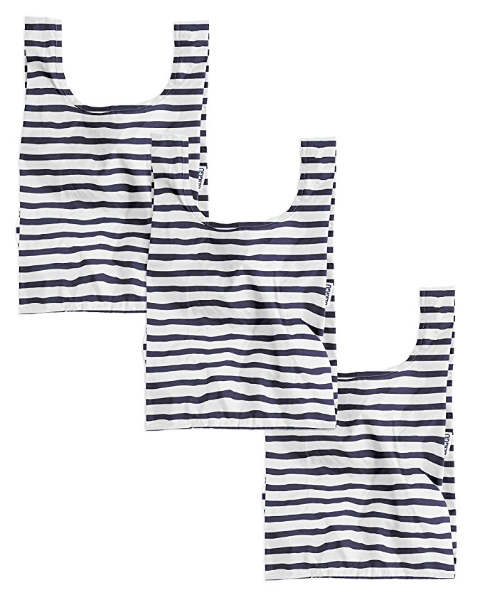 BAGGU Small Reusable Shopping Bag 3 Pack - Sailor Stripe