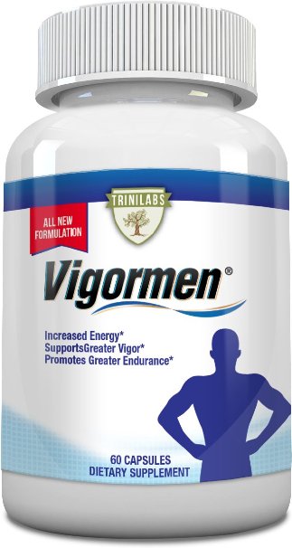 TRINILABS Vigormen All-Natural Libido and Testosterone Booster Male Sexual Health Supplement 60 caps