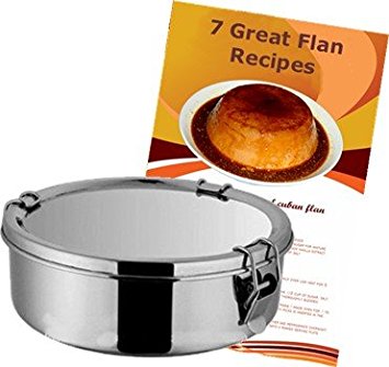 Flan Mold Stainless Steel. 1.5 quart capacity, 7 flans recipes included