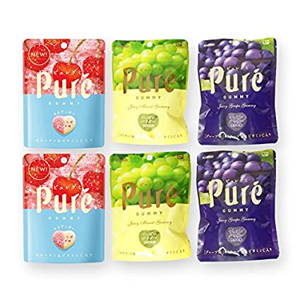 Japanese Kanro Pure Gummy Candies:Fruit-flavored 1.97 Oz. (2 each)