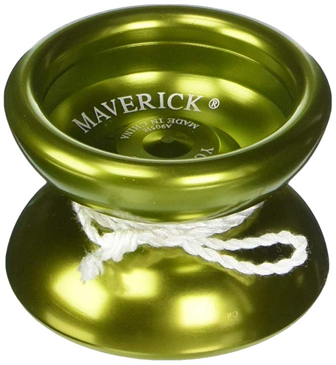 Yomega Maverick - Professional Aluminum Metal Yoyo for Kids and Beginners with C Size Ball Bearing for Advanced yo yo Tricks and Responsive Return   Extra 2 Strings & 3 Month Warranty (Green)