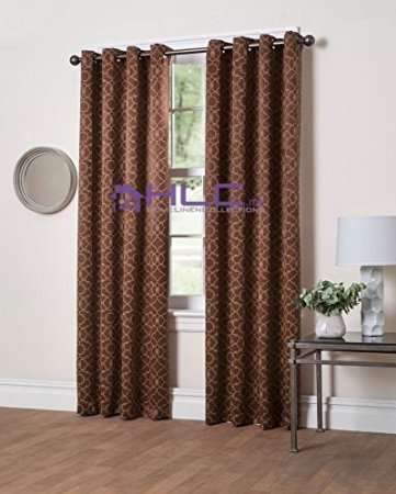 HLCME Laura Thermal Insulated Blackout Grommet Top Curtain Panel - 84quot inch Long Chocolate Brown