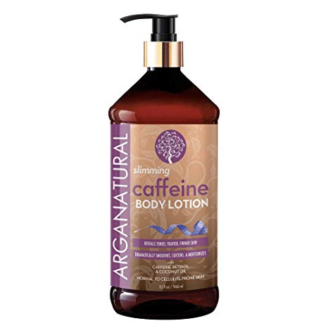 Arganatural Slimming Caffeine Body Lotion with Natural Coconut Oil - Smoothes, Soften & Moisturizes, Reveals Toned, Tighter, Firmer Skin for all Skin Types 32oz / 960ml