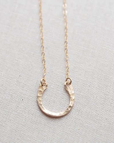 Textured Horseshoe Necklace - Silver, Gold or Rose Gold