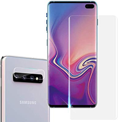 Tempered Glass Screen Protector for Galaxy S10 Plus[6.4"], Touch Responsive, Include a Camera Lens Protector and Installation Tools[Case Friendly][Full Coverage][HD Clear]