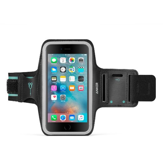 iPhone 6s Plus Armband, Anker Sport Armband for iPhone 6 Plus / iPhone 6s Plus (4.7 inch) with Headphone and Key Slots and 2 Extra Cuttable Velcro Strips